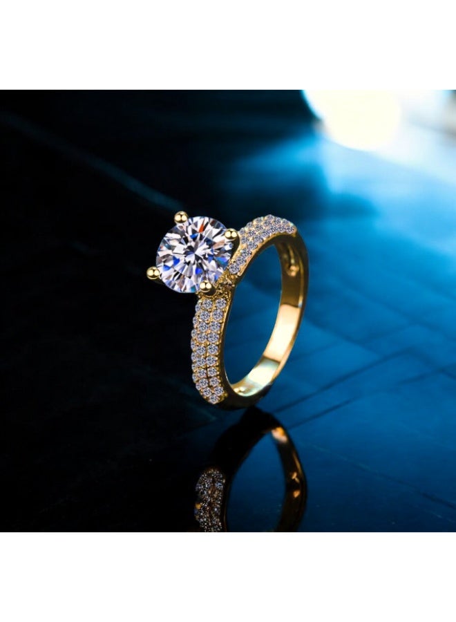 Promise ring, a solitaire-style commitment ring – a marriage promise – featuring a royal cubic zirconia stone design that combines the fluidity of flowers with the elegance of geometric details. - Image 3